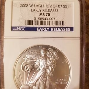 2008-W EARLY RELEASES REVERSE SILVER EAGLE COIN
